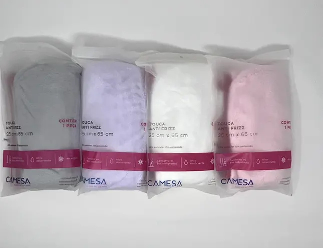 Touca Anti Frizz Camesa Microfibra 25x65cm