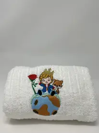 Toalha de Rosto Infantil Bordada Pequeno Principe 22