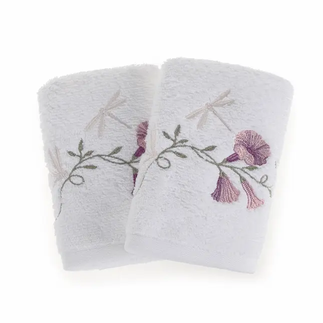 Jogo 2 Toalhas de Lavabo Trussardi 100% Algodão Petunia