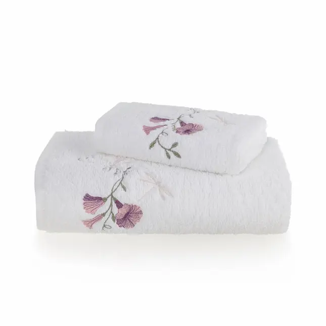 Jogo de Toalha Lavabo e Rosto Trussardi 100% Algodão Petunia