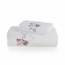 Jogo de Toalha Lavabo e Rosto Trussardi 100% Algodão Petunia