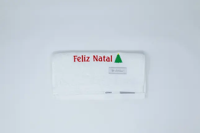 Toalha de Lavabo Bordado Feliz Natal